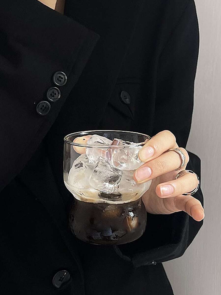 1pc Transparent Glass Mug With Handle - Clear - View 1
