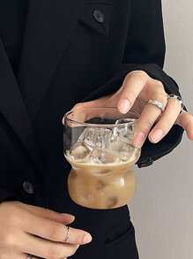 1pc Transparent Glass Mug With Handle - Clear - View 6