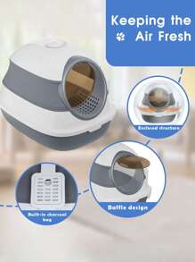 1pc Cat Litter Box With Shovel