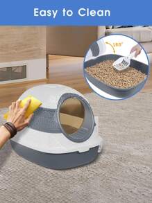 1pc Cat Litter Box With Shovel