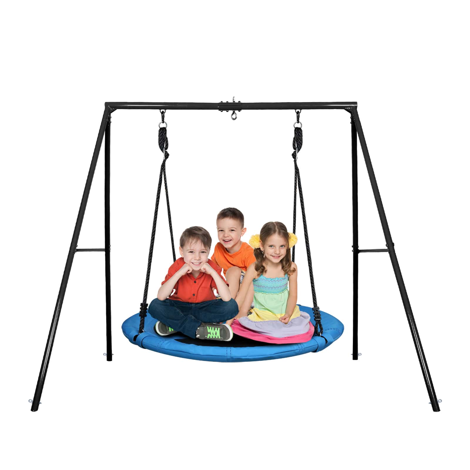440lbs Metal Swing Set With 40 Inch Saucer Tree Swing And Heavy Duty A