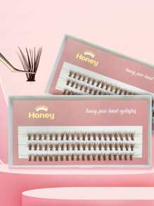 Summer Colored Eyelash Brown 20D Cluster DIY Eyelashes Individual Volume False Eyelash 60 Clusters 9-14mm Softer Faux Mink Lashes Lash Clusters,Eye Lash Clusters,Individual Eyelashes,Lashes,Fake Lashes - Brown - View 4