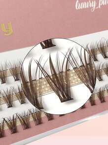 Summer Colored Eyelash Brown 20D Cluster DIY Eyelashes Individual Volume False Eyelash 60 Clusters 9-14mm Softer Faux Mink Lashes Lash Clusters,Eye Lash Clusters,Individual Eyelashes,Lashes,Fake Lashes - Brown - View 3