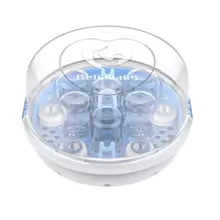 婴儿奶瓶电动蒸汽消毒器，适用于婴儿奶瓶、奶嘴、吸奶器部件，PP 材质，2 分钟内快速消毒 99.99%，大容量可容纳 4 个婴儿奶瓶 + 4 个奶瓶奶嘴 + 4 个瓶盖，小巧便携的设计，婴儿奶瓶电动烘干机 - 白色 - 查看 2