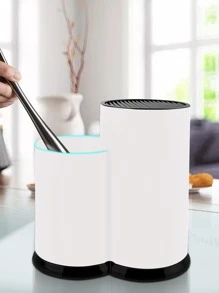 Soporte Y Organizador De Cuchillos Y Utensilios De Cocina Multifuncional - Blanco - Ver 3