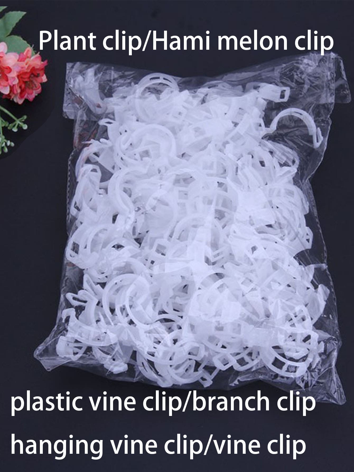50pcs Plastic Plant Clips Hami Melon Clips For Vine, Stem, And Vines, Fixed Clamp For Garden - Clear - View 1