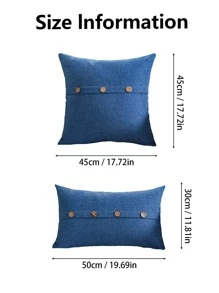 1 Nút Trang Trí Đệm Không Chất Độn, Vải Trang Trí Ném Gối Cho Phòng Khách, Trang Trí Nhà Cửa - Màu xanh lam - Xem 2