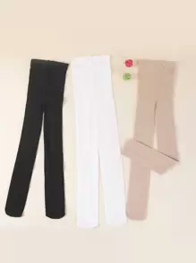 3pairs Kids' Ultra-Thin Breathable Dance Tights, Anti-Hook Spring/Autumn
