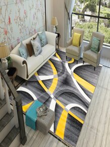 1pc Geometric Pattern Carpet/rug - Multicolor - View 2