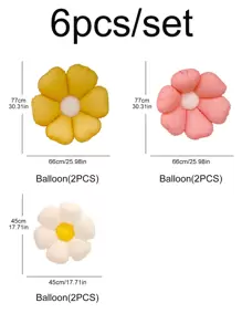 6pcs Daisy Flower Party Decorations Lovely Balloons,Christmas