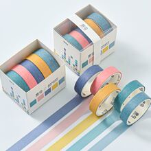 Băng Washi có hoa văn thực vật - màu nâu - Xem 4