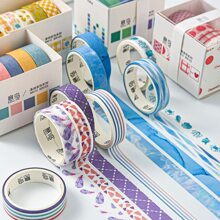 Băng Washi có hoa văn thực vật - màu nâu - Xem 8