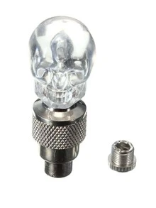 PAIR OF MULTICOLOR SKULL SHAPE LED LIGHTS FOR WHEEL RIM VALVE BICYCLE MOTORCYCLE CAR ELECTRIC SKATEBOARD - Multicolor - View 4