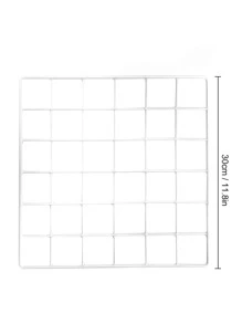 1pc White Grid Photo Wall Wire Grid Panel Picture Display Iron Decorative Rack Photograph Wall Ins Display Photo Wall 12x12 Inches,Home Decor ,Room Decor,Wall Decor Gifts Birthday Graduation - White - View 3