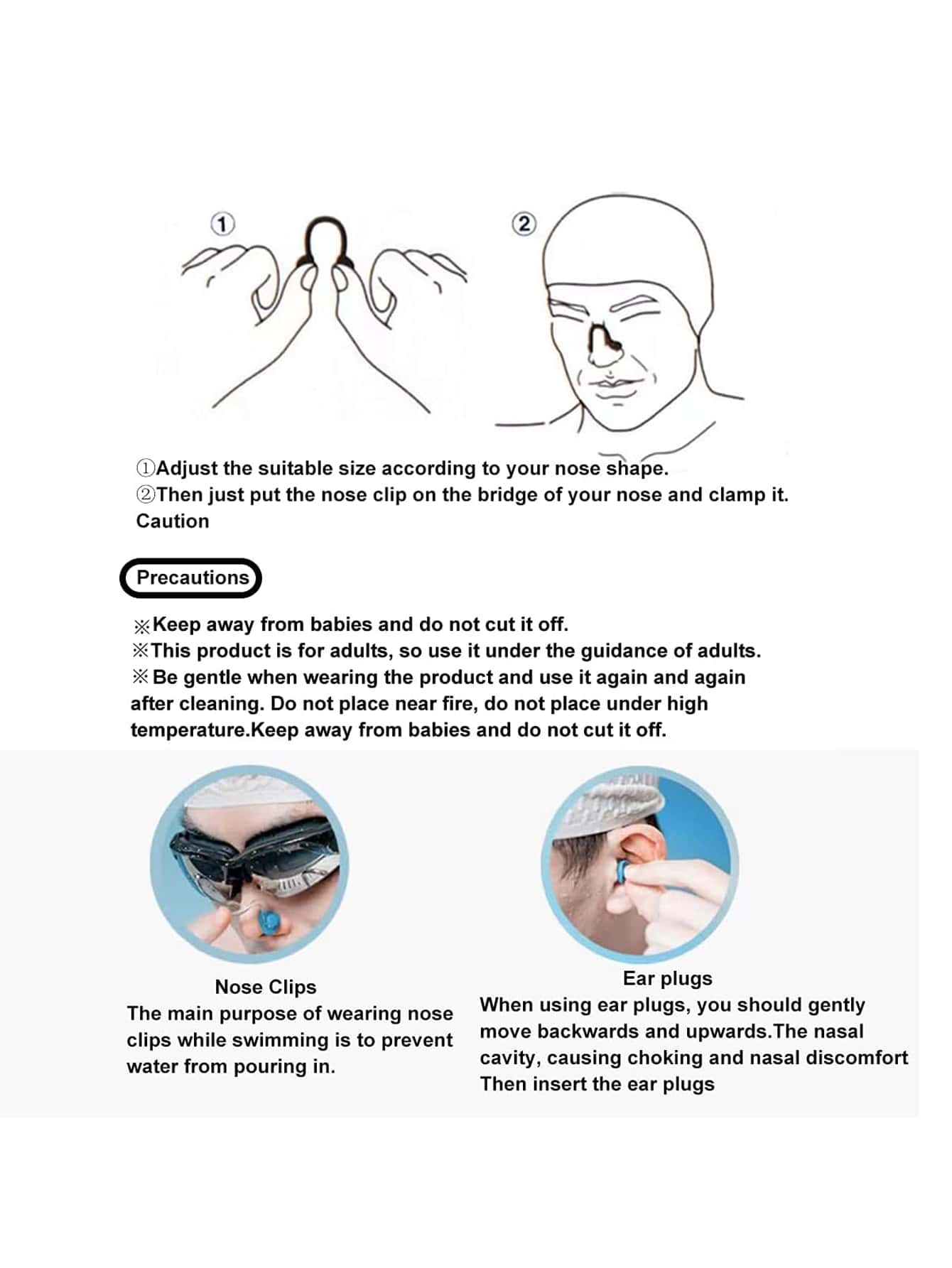 5 סטים סיליקון אטמי אף שחייה עמיד למים אטמי אף שחייה אטמי אוזניים למבוגרים ילדים, מגן אף אוזן, עם אטמי אף, אטמי אוזני שחיה סיליקון רכים לשימוש חוזר לשחייה או שינה - ורוד - ראה 5