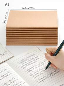 1pc Student Exercise Book, B5/a5 Size - Brown - View 4