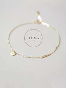 1只 S925 純銀心形和迴紋針形極簡手鍊，節日禮物