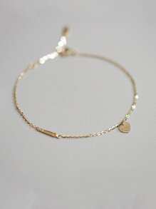 1只 S925 純銀心形和迴紋針形極簡手鍊，節日禮物