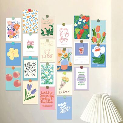 30张丹麦粉彩海报，丹麦粉彩墙贴套装，粉彩丹麦房间装饰，墙面艺术装饰，少女风墙贴套装，明信片礼物，生日毕业学校装饰，宿舍惊喜装饰，返校家居装饰，学习用品