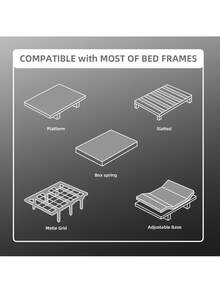 Ovios 12 Inch Medium Firm King Mattress, Cooling Gel Memory Foam Mattress, Black And White Hybrid Mattress In A Box - 黑色 - 查看 10