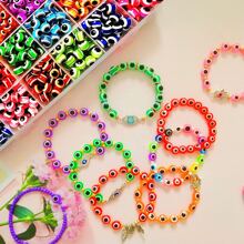 2 cajas kit de pulseras de cuentas de mal de ojo, cuentas de semillas de cristal de 0.118 in para hacer joyas, amuleto de ojo malvado de color dorado para hacer pulseras, cuentas pequeñas de 34 colores para mujeres y niñas, manualidades, regalo de bricolaje - Multicolor - Ver 6
