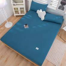 Tấm vải cashmere được chải dày có màu đặc - Xanh đậm - Xem 8
