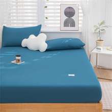 Tấm vải cashmere được chải dày có màu đặc - Xanh đậm - Xem 5