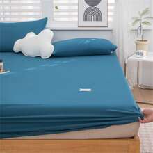 Tấm vải cashmere được chải dày có màu đặc - Xanh đậm - Xem 9