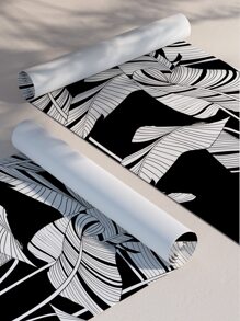 1pc Leaf Pattern Thickened Moisture-proof Wallpaper - Black and White - View 2