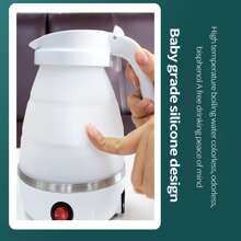 600W Electric Kettle Stainless Steel Silicone Foldable Water Kettles Compression Leak Portable Mini Kettle Household - White - View 7