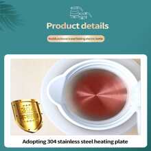 600W Electric Kettle Stainless Steel Silicone Foldable Water Kettles Compression Leak Portable Mini Kettle Household - White - View 4