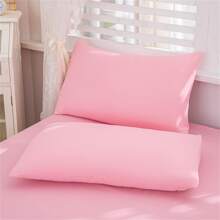Solid Color Thickened Brushed Fitted Sheet In Plant Cashmere Fabric - Pink - View 10
