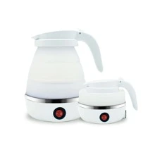 600W Electric Kettle Stainless Steel Silicone Foldable Water Kettles Compression Leak Portable Mini Kettle Household - White - View 1