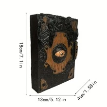 Creative Notebook With 3d Demonic Eye Relief, Unique & Personalized For Journaling And Horror Atmosphere Best Gifts Birthday - Coffee Brown - View 4