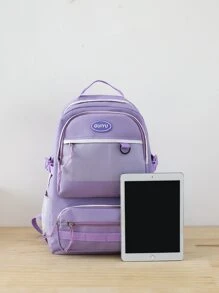 5pcs/Set Casual Purple College Style Combination Bag School Bag Set For Graduate, Teen Girls, Freshman, Sophomore, Junior & Senior In College, University & High School, Perfect For Outdoors ,Travel & Back To School - Purple - View 3