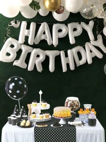 15入組16英寸白色字母設計氣球,生日派對裝飾用品用品 - 白色 - 查看 10