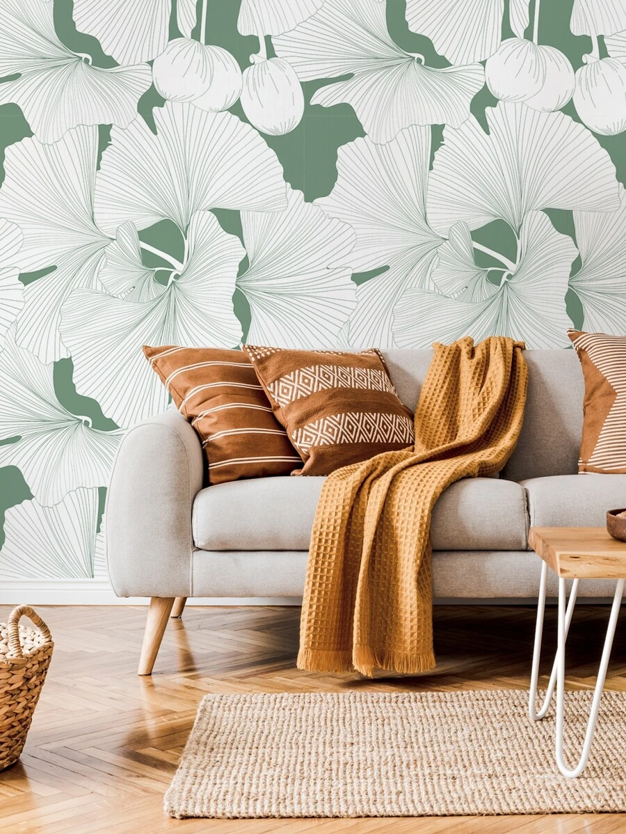 1pc Leaf Patterned Thickened Damp-proof Wallpaper - Multicolor - View 1