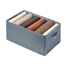 Hộp lưu trữ quần áo tối giản có tay cầm - Màu xám đen - Xem 3