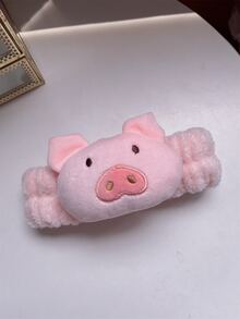 1 chiếc băng đô hình heo hồng hoạt hình dễ thương, có thể cá nhân hóa, dùng để rửa mặt và buộc tóc. - Hồng - Xem 7