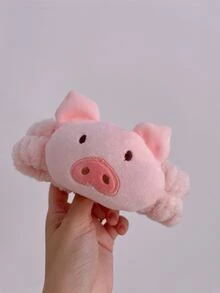 1 chiếc băng đô hình heo hồng hoạt hình dễ thương, có thể cá nhân hóa, dùng để rửa mặt và buộc tóc. - Hồng - Xem 5