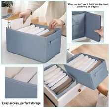 Hộp lưu trữ quần áo tối giản có tay cầm - Màu xám đen - Xem 7
