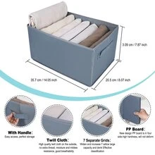 Hộp lưu trữ quần áo tối giản có tay cầm - Màu xám đen - Xem 4