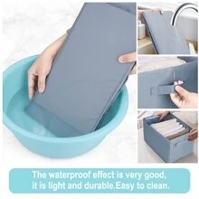 Hộp lưu trữ quần áo tối giản có tay cầm - Màu xám đen - Xem 8