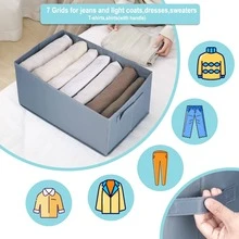 Hộp lưu trữ quần áo tối giản có tay cầm - Màu xám đen - Xem 5