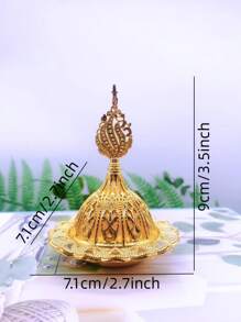 1 件装金属锌合金金色香炉家具摆件办公桌摆件