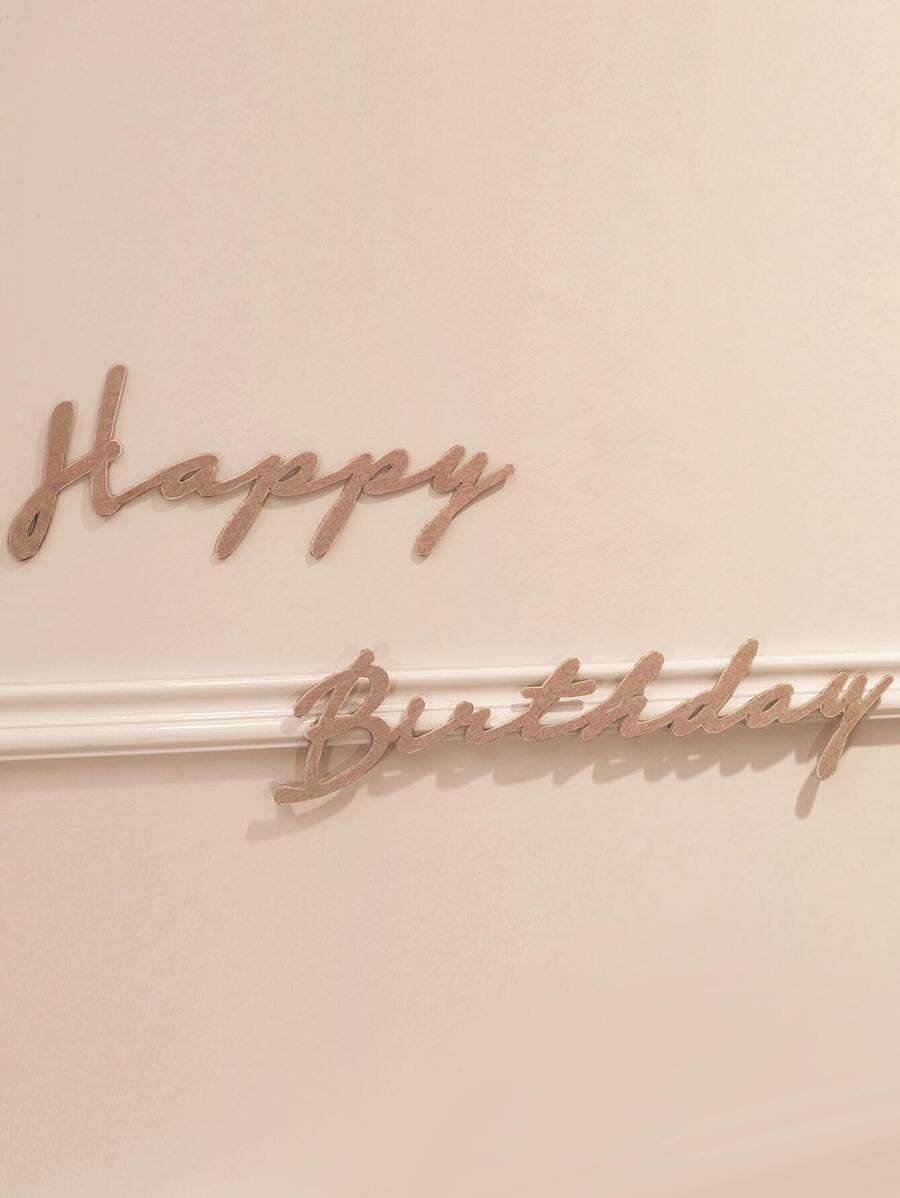 1pc Non-Woven Fabric Birthday Banner - Coffee Brown - View 1