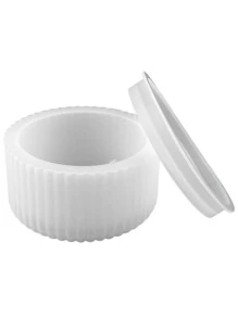 Hộp lưu trữ sọc tròn tự làm có nắp khuôn silicon cho chậu trồng cây, chậu hoa, khuôn thạch cao thủ công - trắng - Xem 4