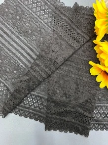 1pc Floral Embroidered DIY Webbing Lace - Black - View 2