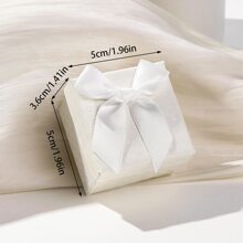 White Checkered Jewelry Box For Ring, Stud Earring & Drop Earring - Bow Tie - View 4