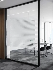 1 Cuộn Nhựa PVC Dán Cửa Sổ, Trắng Hiện Đại Họa Tiết Sọc Trắng Chống Tia UV Chống Nhìn Trộm Miếng Dán Cửa Sổ Cho Văn Phòng - trắng - Xem 1